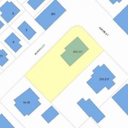211 Adams St, Newton MA 02458-1245 plot plan