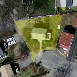 43 Sharon Ave, Newton MA  02466-2522 aerial view