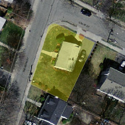 24 Sheridan St, Newton MA 02465-1038 aerial view