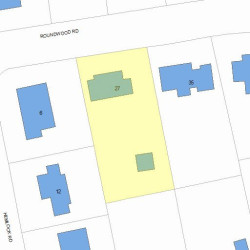 27 Roundwood Rd, Newton MA 02464-1218 plot plan