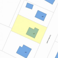 107 Hawthorne Ave, Newton MA  02466-3015 plot plan