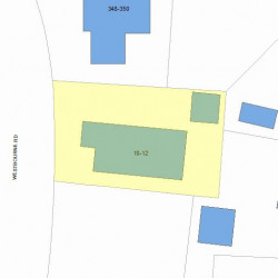 12 Westbourne Rd, Newton MA 02459-1616 plot plan