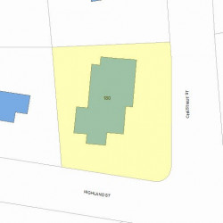 180 Highland St, Newton MA  02465-2412 plot plan