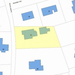 46 Rockland Pl, Newton MA  02464-1234 plot plan