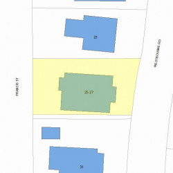 27 Westbourne Rd, Newton MA 02459-1617 plot plan