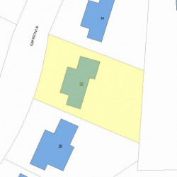 22 Grayson Ln, Newton MA 02462-1009 plot plan