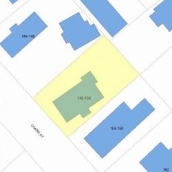 148 Chapel St, Newton MA  02458-1308 plot plan