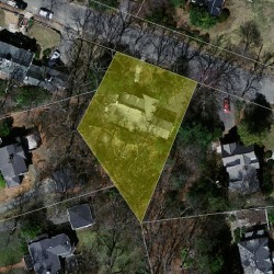 49 Byfield Rd, Newton MA  02468-1218 aerial view