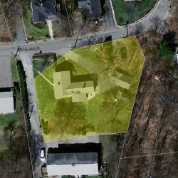 74 Rockland Pl, Newton MA  02464-1234 aerial view