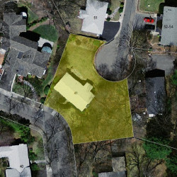 41 Helene Rd, Newton MA 02468-1024 aerial view