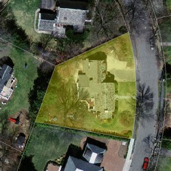 15 Gould Rd, Newton MA  02468-2120 aerial view