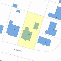 109 Falmouth Rd, Newton MA 02465-1134 plot plan