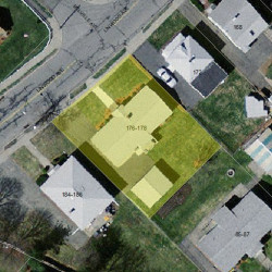 176 Linwood Ave, Newton MA  02460-1429 aerial view