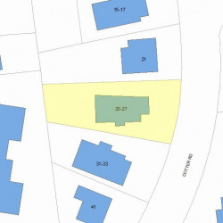 27 Cotter Rd, Newton MA 02468-1035 plot plan