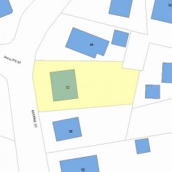 52 Bourne St, Newton MA 02466-1722 plot plan