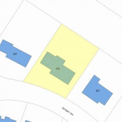 129 Dorset Rd, Newton MA 02468-1454 plot plan