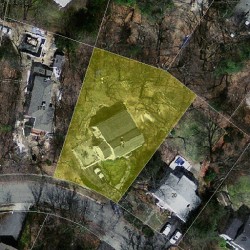14 Ridge Rd, Newton MA  02468-1819 aerial view