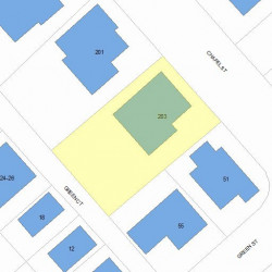 203 Chapel St, Newton MA 02458-1307 plot plan