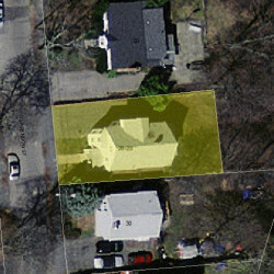 28 Clarendon St, Newton MA 02460-2021 aerial view