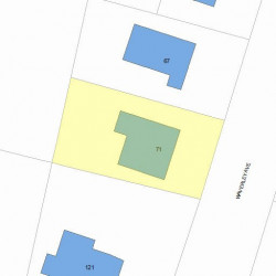 71 Waverley Ave, Newton MA  02458-2102 plot plan
