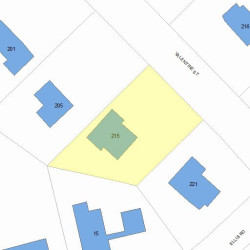 215 Valentine St, Newton MA 02465-3001 plot plan