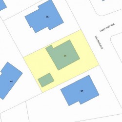 91 Hillside Ave, Newton MA  02465-2546 plot plan
