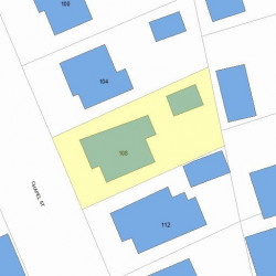 108 Chapel St, Newton MA  02458-1046 plot plan