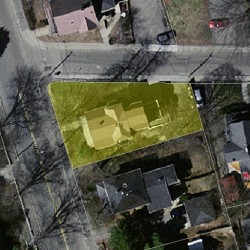 168 Walnut St, Newton MA  02460-1610 aerial view