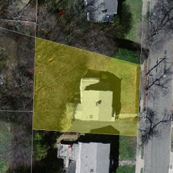 32 Charlotte Rd, Newton MA  02459-1708 aerial view