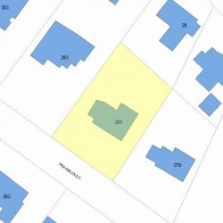 285 Franklin St, Newton MA 02458-2302 plot plan
