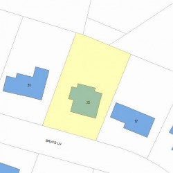 25 Bruce Ln, Newton MA 02458-2615 plot plan