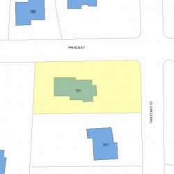 195 Prince St, Newton MA 02465-2605 plot plan