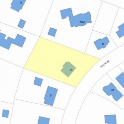 25 Wilde Rd, Newton MA  02468-1324 plot plan
