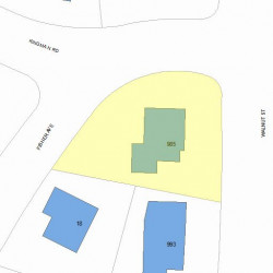 985 Walnut St, Newton MA  02461-1134 plot plan