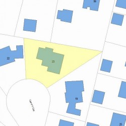 23 Cappy Cir, Newton MA  02465-1204 plot plan
