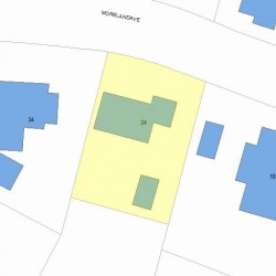 24 Moreland Ave, Newton MA 02459-2115 plot plan