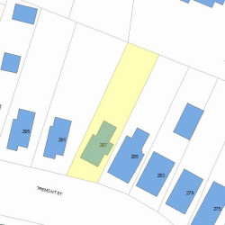 287 Tremont St, Newton MA 02458-2113 plot plan