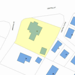 14 Hancock St, Newton MA 02466-2309 plot plan