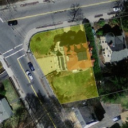 170 Lincoln St, Newton MA  02461-1510 aerial view