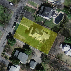 46 Oakland Ave, Newton MA  02466-1705 aerial view