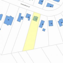 52 Charlemont St, Newton MA  02461-1908 plot plan