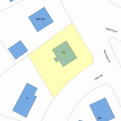195 Waltham St, Newton MA  02465-1353 plot plan