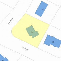 124 Nevada St, Newton MA  02460-1130 plot plan