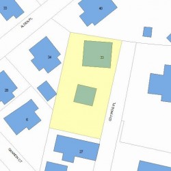 33 Cottage Pl, Newton MA  02465-1525 plot plan