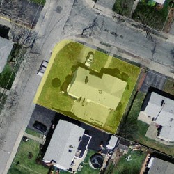 72 Anthony Rd, Newton MA  02460-1101 aerial view