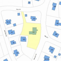525 Walnut St, Newton MA 02460-2468 plot plan