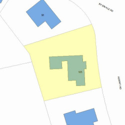 185 Hobart Rd, Newton MA  02459-1300 plot plan