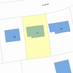154 Oliver Rd, Newton MA  02468-2321 plot plan