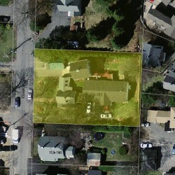 159 Edinboro St, Newton MA  02460-1337 aerial view