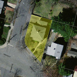 168 Nevada St, Newton MA  02460-1239 aerial view